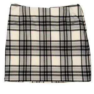 Black and White Plaid Mini Skirt